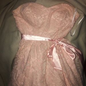 | GENTLY USED 💖 | • pink lace strapless dress •